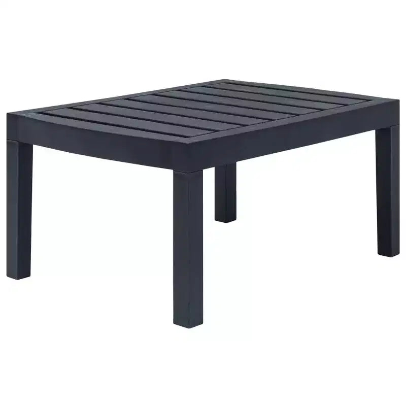 vidaXL Salon de jardin 4 pcs anthracite plastique moyen léger