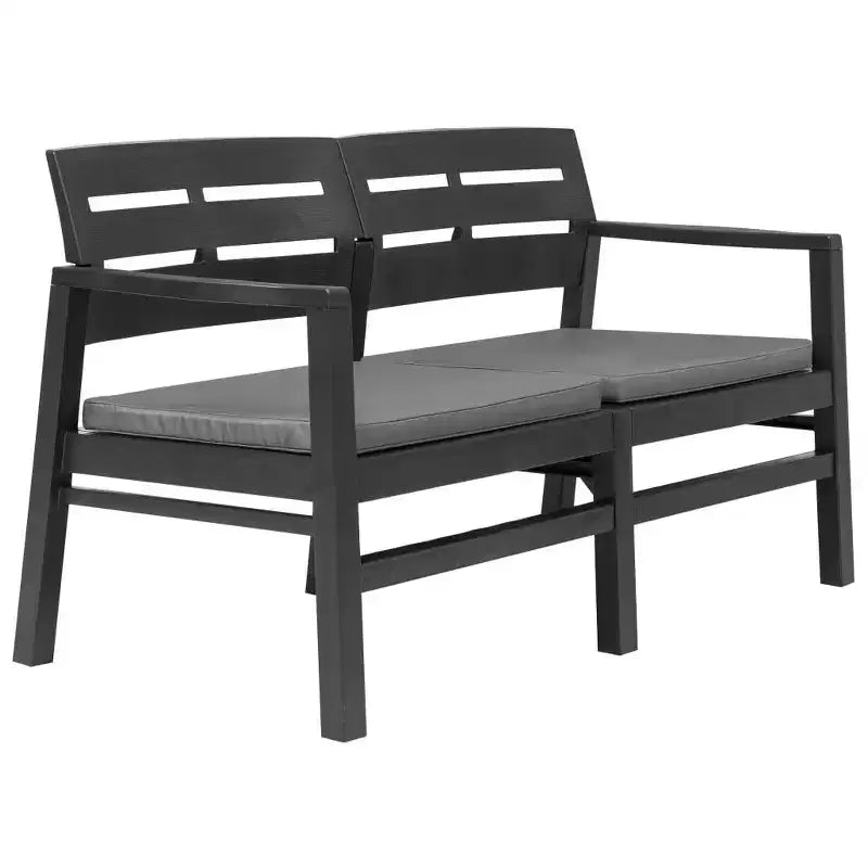 vidaXL Salon de jardin 4 pcs anthracite plastique moyen léger