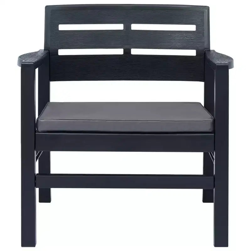 vidaXL Salon de jardin 4 pcs anthracite plastique moyen léger