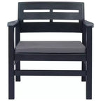 vidaXL Salon de jardin 4 pcs anthracite plastique moyen léger