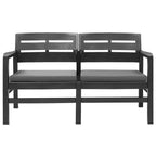 vidaXL Salon de jardin 4 pcs anthracite plastique moyen léger