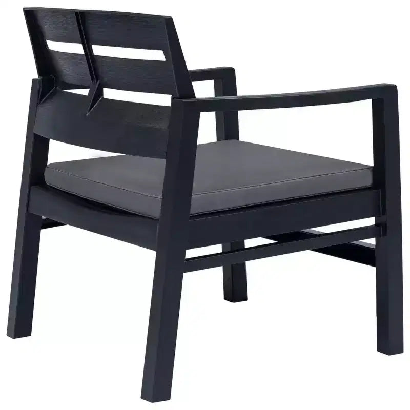 vidaXL Salon de jardin 4 pcs anthracite plastique moyen léger