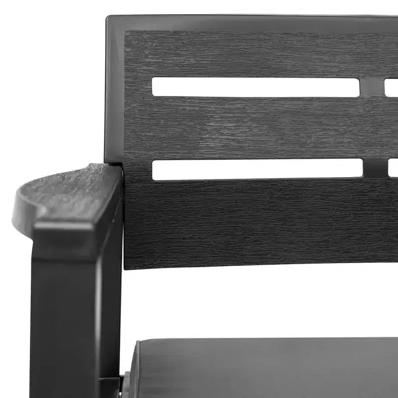vidaXL Salon de jardin 4 pcs anthracite plastique moyen léger