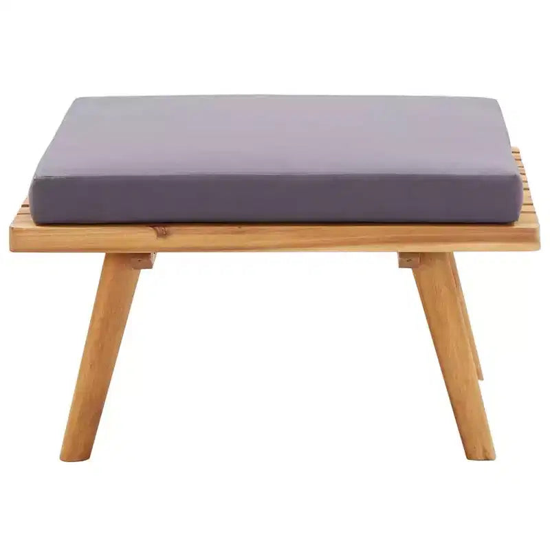 vidaXL Salon de jardin naturel, gris foncé, blanc