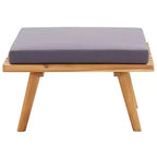 vidaXL Salon de jardin naturel, gris foncé, blanc
