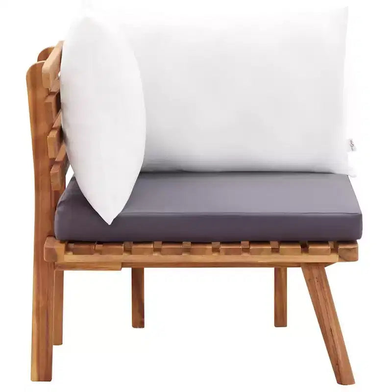 vidaXL Salon de jardin naturel, gris foncé, blanc