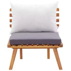 vidaXL Salon de jardin naturel, gris foncé, blanc