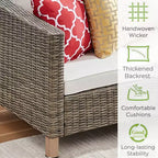 Ensembles de conversation de patio 8 pièces avec coussins et poufs