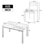 Ensemble de salle à manger rétro 7 pièces Whisen avec chaises rembourrées