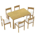Ensemble de salle à manger rétro 7 pièces Whisen avec chaises rembourrées