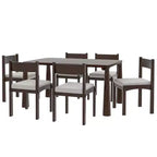 Ensemble de salle à manger rétro 7 pièces Whisen avec chaises rembourrées