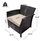 Salon de jardin 7 places en osier Lucia Christopher Knight Home avec coussins