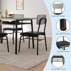 Ensemble de salle à manger 3 pièces pour 2 personnes, table de cuisine en bois avec étagère de rangement, 2 chaises rembourrées, ensemble de salle à manger pour petit espace, appartement