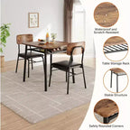 Ensemble de salle à manger 3 pièces pour 2 personnes, table de cuisine en bois avec étagère de rangement, 2 chaises rembourrées, ensemble de salle à manger pour petit espace, appartement