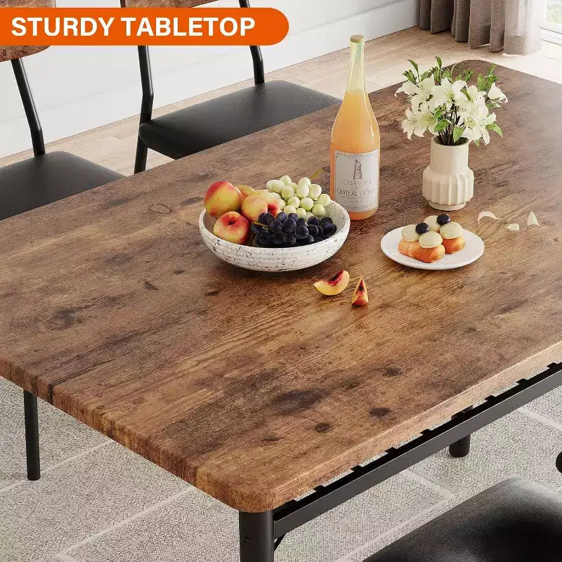 Ensemble de salle à manger 3 pièces pour 2 personnes, table de cuisine en bois avec étagère de rangement, 2 chaises rembourrées, ensemble de salle à manger pour petit espace, appartement