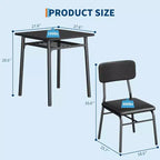 Ensemble de salle à manger 3 pièces pour 2 personnes, table de cuisine en bois avec étagère de rangement, 2 chaises rembourrées, ensemble de salle à manger pour petit espace, appartement