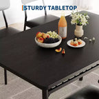 Ensemble de salle à manger 3 pièces pour 2 personnes, table de cuisine en bois avec étagère de rangement, 2 chaises rembourrées, ensemble de salle à manger pour petit espace, appartement