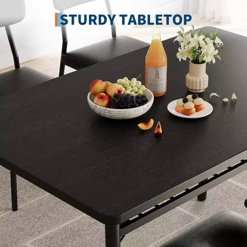 Ensemble de salle à manger 3 pièces pour 2 personnes, table de cuisine en bois avec étagère de rangement, 2 chaises rembourrées, ensemble de salle à manger pour petit espace, appartement