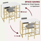 1 table à manger et 2 tabourets de bar, ensemble de salle à manger, montage facile, ensemble de table compact et moderne pour cuisine, salle à manger, petits espaces, meubles de maison