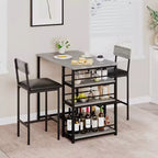 1 table à manger et 2 tabourets de bar, ensemble de salle à manger, montage facile, ensemble de table compact et moderne pour cuisine, salle à manger, petits espaces, meubles de maison