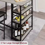 1 table à manger et 2 tabourets de bar, ensemble de salle à manger, montage facile, ensemble de table compact et moderne pour cuisine, salle à manger, petits espaces, meubles de maison