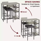 1 table à manger et 2 tabourets de bar, ensemble de salle à manger, montage facile, ensemble de table compact et moderne pour cuisine, salle à manger, petits espaces, meubles de maison