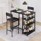 1 table à manger et 2 tabourets de bar, ensemble de salle à manger, montage facile, ensemble de table compact et moderne pour cuisine, salle à manger, petits espaces, meubles de maison