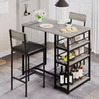 1 table à manger et 2 tabourets de bar, ensemble de salle à manger, montage facile, ensemble de table compact et moderne pour cuisine, salle à manger, petits espaces, meubles de maison