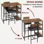 1 table à manger et 2 tabourets de bar, ensemble de salle à manger, montage facile, ensemble de table compact et moderne pour cuisine, salle à manger, petits espaces, meubles de maison