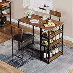 1 table à manger et 2 tabourets de bar, ensemble de salle à manger, montage facile, ensemble de table compact et moderne pour cuisine, salle à manger, petits espaces, meubles de maison