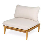Christopher Knight Home Sacova Chaise d'extérieur sans accoudoirs en bois d'acacia, cadre finition teck avec coussin beige, lot de 2