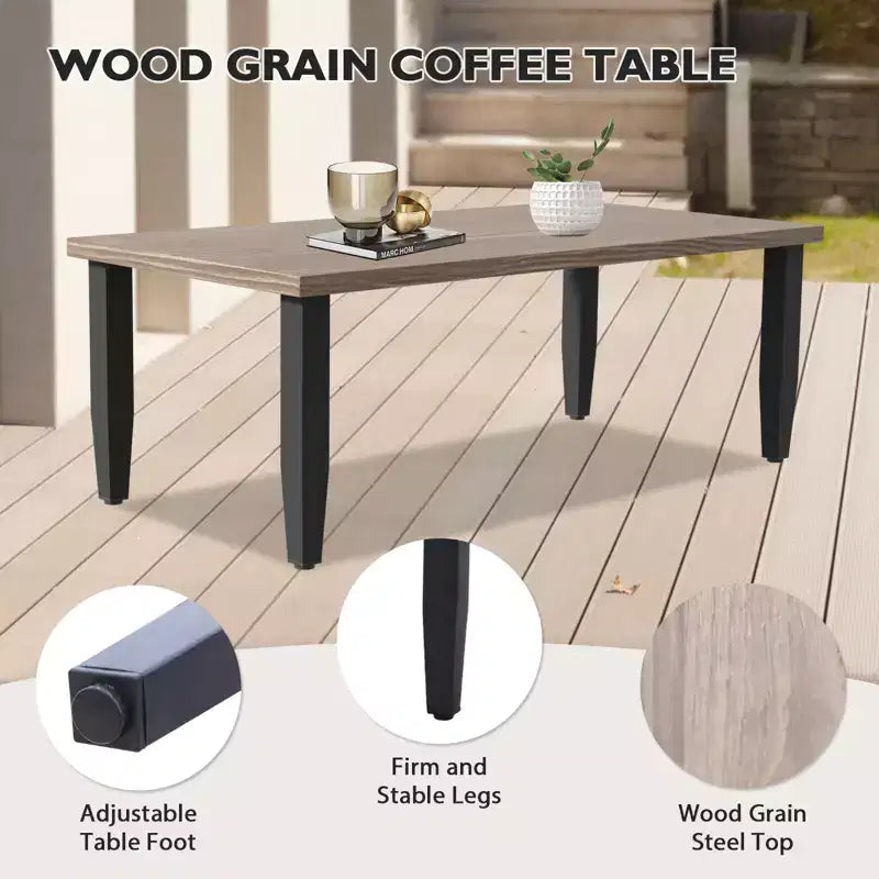 EAGLE PEAK Ensemble de conversation d'extérieur en osier pour patio, 2 fauteuils, canapé 2 places, table basse et table d'appoint, 5 pièces