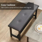 Ensemble de salle à manger CuisinSmart pour 4, ensemble de salle à manger avec 2 bancs rembourrés, ensemble de salle à manger peu encombrant avec tiroirs de rangement et casier à vin