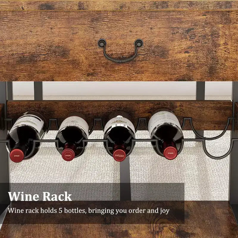 Ensemble de salle à manger CuisinSmart pour 4, ensemble de salle à manger avec 2 bancs rembourrés, ensemble de salle à manger peu encombrant avec tiroirs de rangement et casier à vin
