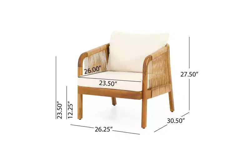 Christopher Knight Home Ignis Ensemble de conversation Boho 5 pièces en bois d'acacia et rotin synthétique avec coussins et table basse à lattes