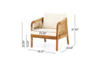 Christopher Knight Home Ignis Ensemble de conversation Boho 5 pièces en bois d'acacia et rotin synthétique avec coussins et table basse à lattes