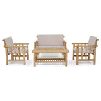 Karl Home Patio 4-Piece Wood Conversation Set