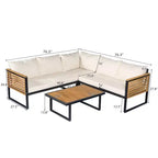 Christopher Knight Home Faye Ensemble de sièges rembourrés pour patio en acacia et métal avec design à lattes