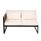 Christopher Knight Home Faye Ensemble de sièges rembourrés pour patio en acacia et métal avec design à lattes