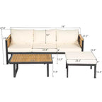 Christopher Knight Home Faye Ensemble de sièges rembourrés pour patio en acacia et métal avec design à lattes