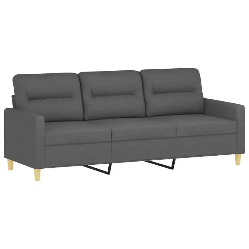 vidaXL Canapé Ensembles de canapés Gris foncé Tissu (100 % polyester), métal, textilène, contreplaqué