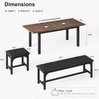 63 Ensemble table à manger extensible, idéal pour les petits espaces, places pour 6-8 personnes