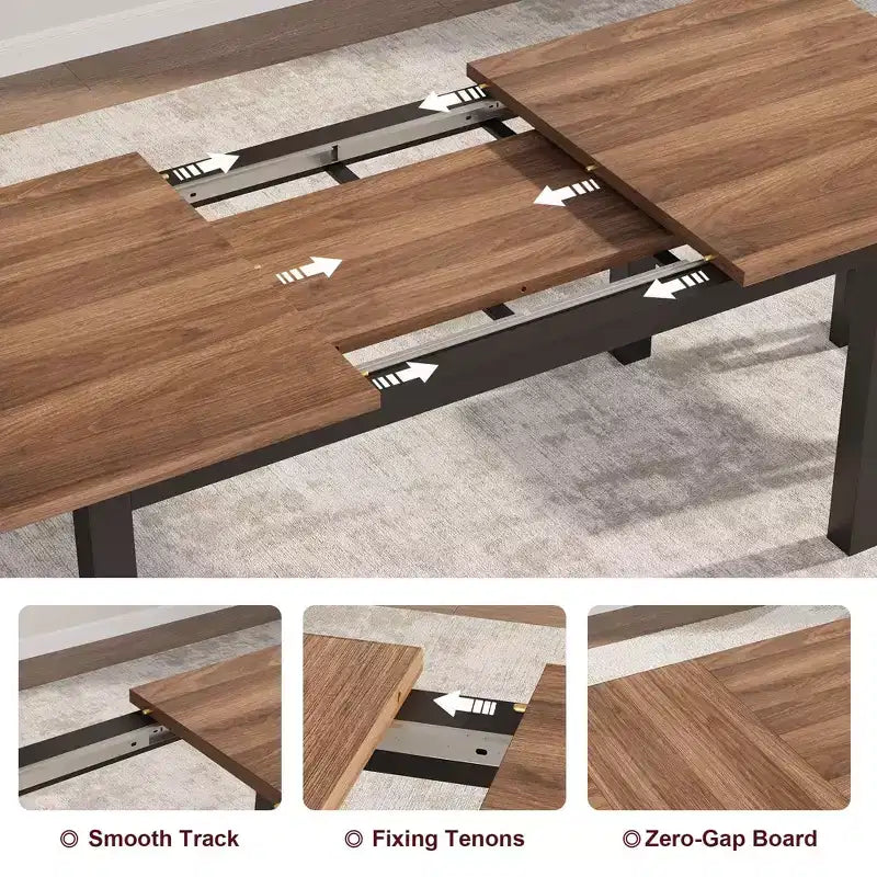 63 Ensemble table à manger extensible, idéal pour les petits espaces, places pour 6-8 personnes