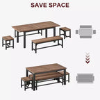 63 Ensemble table à manger extensible, idéal pour les petits espaces, places pour 6-8 personnes