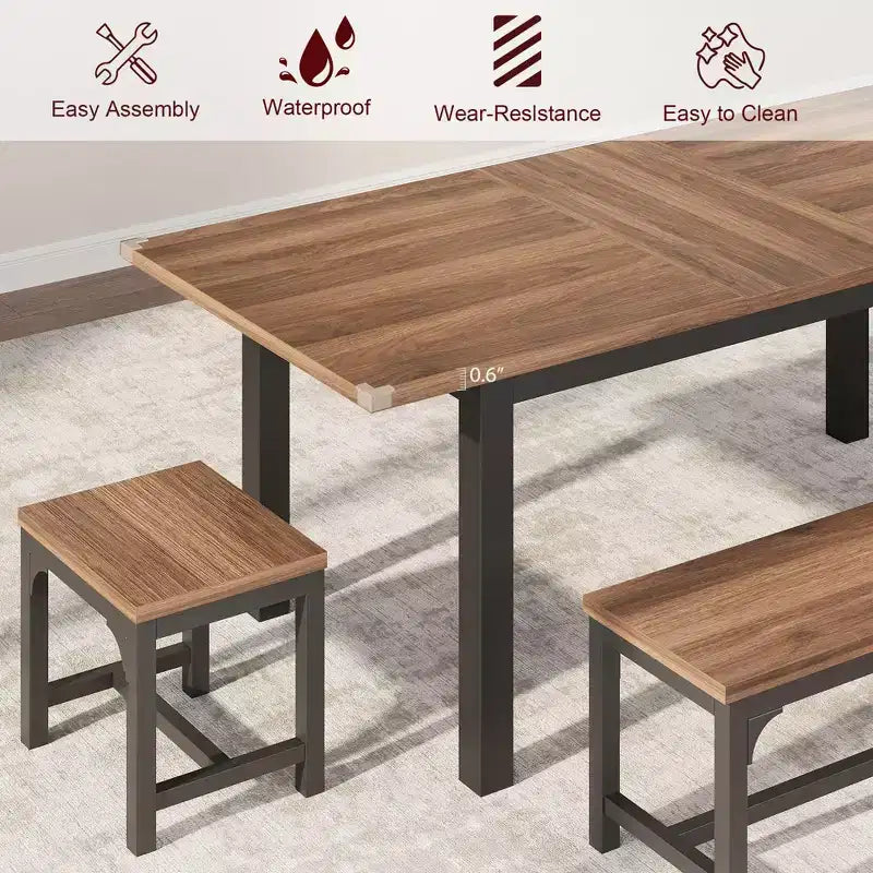 63 Ensemble table à manger extensible, idéal pour les petits espaces, places pour 6-8 personnes
