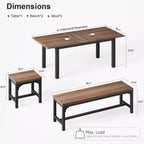 63 Ensemble table à manger extensible, idéal pour les petits espaces, places pour 6-8 personnes