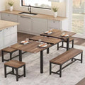 63 Large Extendable Dining Room Table Set, Ideal for Small Space, Set for 6-8