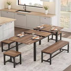 63 Large Extendable Dining Room Table Set, Ideal for Small Space, Set for 6-8