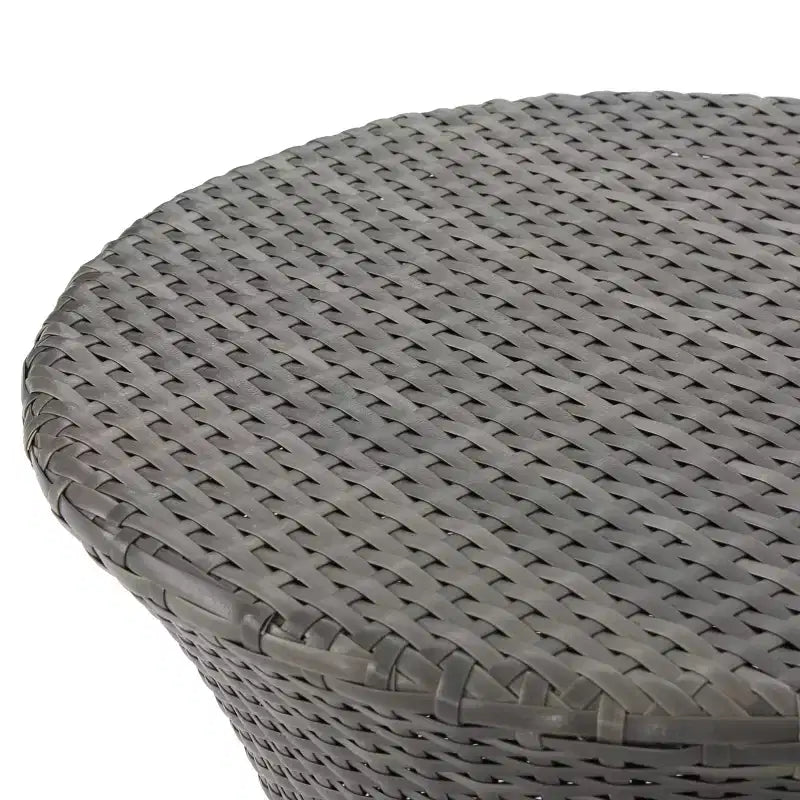 GDFStudio Brannt Salon de conversation d'extérieur 3 pièces en osier avec fauteuils empilables
