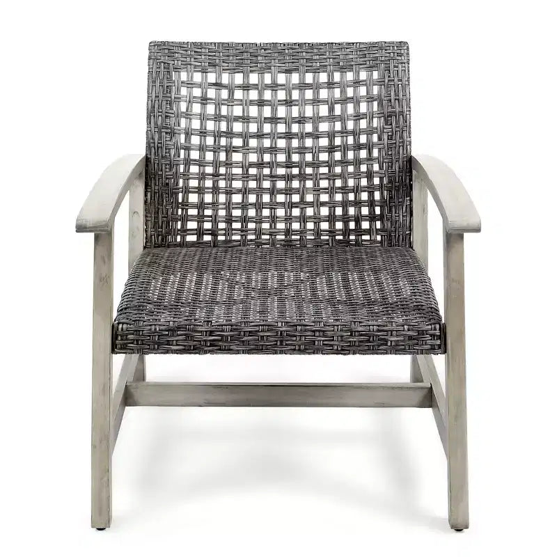 GDFStudio Savannah Ensemble de conversation 3 pièces en bois d'acacia et osier d'extérieur